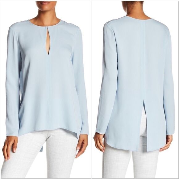 Theory Slit-Front Silk Classic Georgette Tunic C8 - Picture 1 of 8